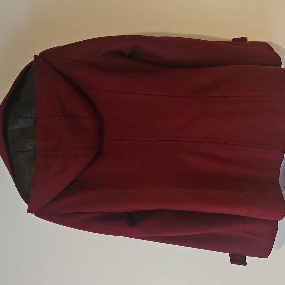 Calvin Klein Double-Breasted Peacoat - Deep Red - Picture 7 of 15